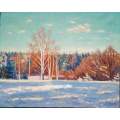 Impressionist Painting * Winter* Signed V. Barhatkov