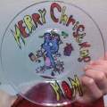 tangled up christmas rat homade painted glass plate