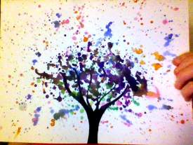 splattered tree