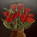 Red Tulips In Vase