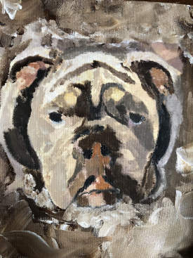 Impressionist Blue, the English bulldog