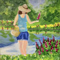 My Monet Take... Woman Gardening