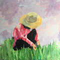 Woman in straw hat... SOLD to Philippines collector