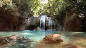 Sai Baba in the Waterfall