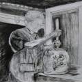 Grandma Churning Butter