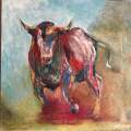 bull in fire
