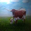 Texas Longhorn and Calf