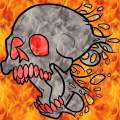 Flaming skull