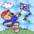 Bear flying kite 
