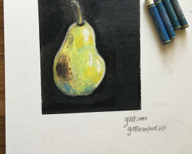 oil pastel pear 