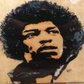 Jimi Hendrix Acrylics on Wood Hand painted Pop Art