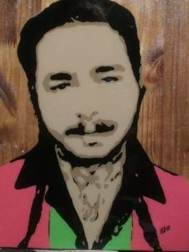Post Malone Before Face Tattoos Acrylics on Wood Hand painted Pop Art