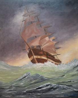 Ship in the storm