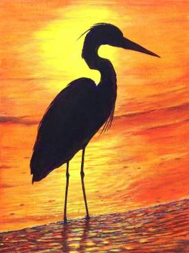 Heron Sunset