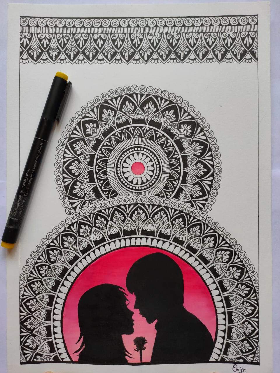 Couple art- Mandala design by OviyaSathyanarayanan