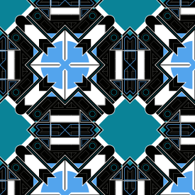 Black, Blue and White Pattern 4-'22