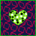 Green Apple Heart Pixel Art
