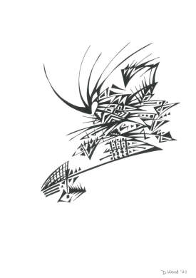 Scattered Abstract Tribal Drawing