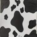 Mooooveover Cow print ink drawing on canvas