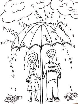 Sober Umbrella Coloring Page, Instant Download