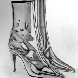 Shiny boots - graphite sketch